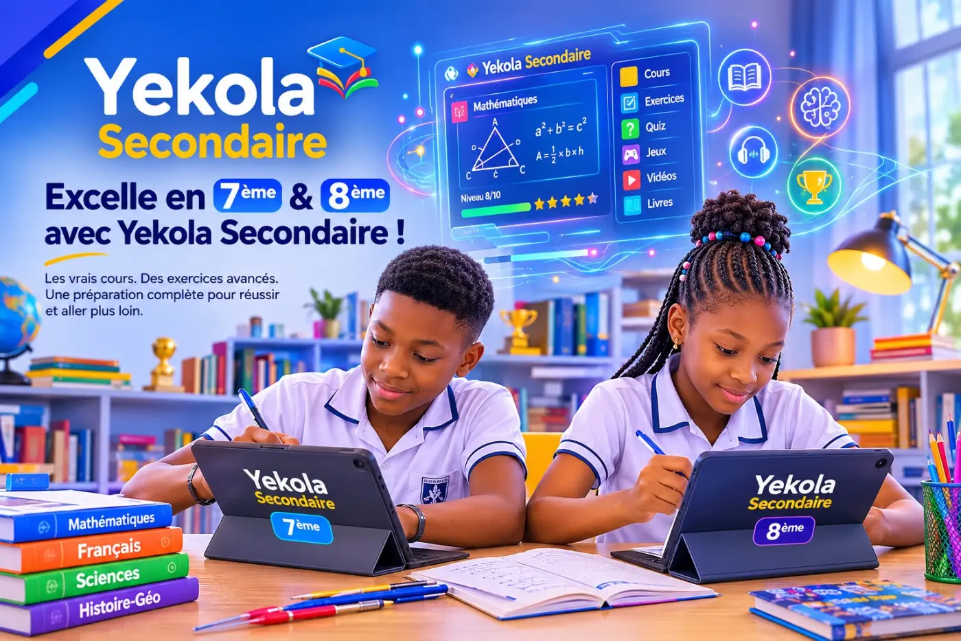 Yekola Humanités — Excelle en humanités (1ʳᵉ → 4ᵉ) : les vrais cours, des exercices avancés, une préparation complète pour réussir.